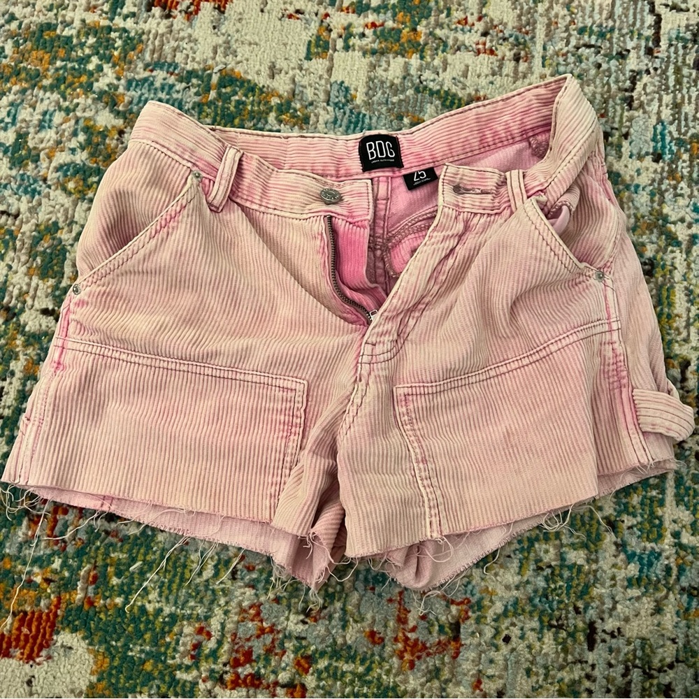 Pink Cargo corduroy Utility shorts